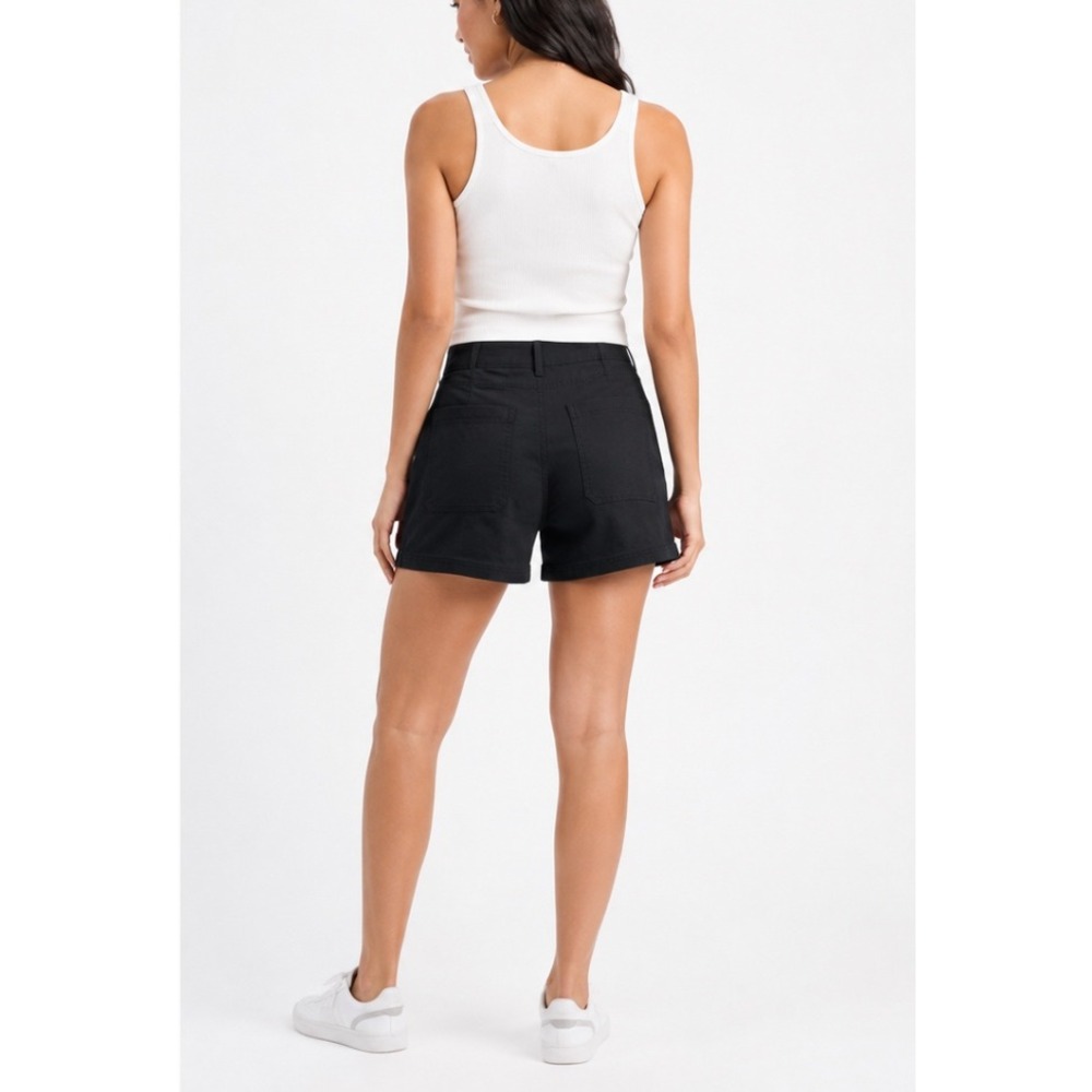 Athleta Brooklyn Utility Shorts Black High Rise Stretch Pockets Size 14 - Picture 2 of 9